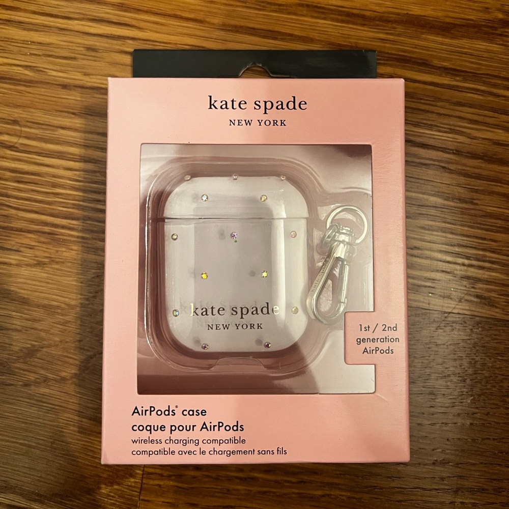 Clear Kate Spade AirPod Case with sparkles 1/2 generation